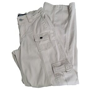 Hollister Cargo Pants Womens 000R W23R Tan Low-Rise Baggy Utility Y2K Gorpcore
